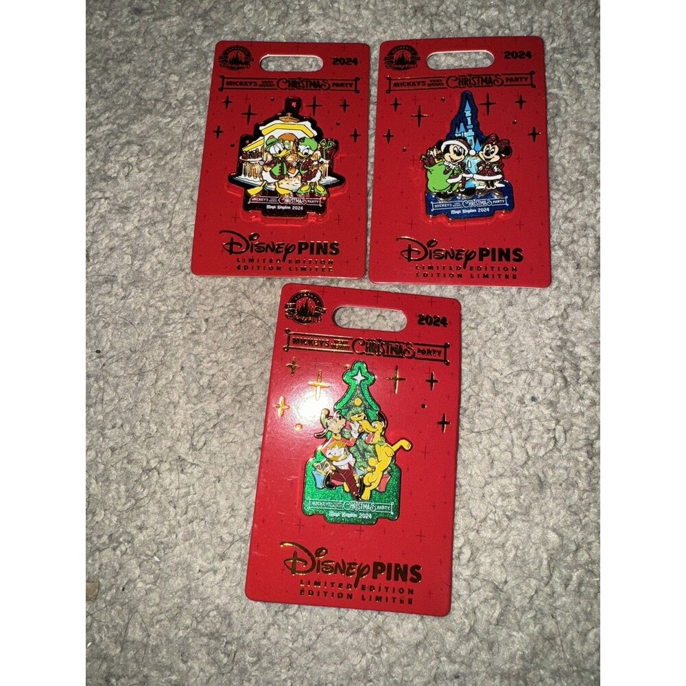 2024 Disney Mickey's Very Merry Christmas Party Pin Lot (3)Mickey, Minnie+ LE